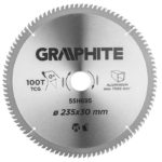 Graphite Lame de scie circulaire pour aluminium – 235x30mm (100 dents)