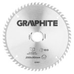Graphite Lame de scie circulaire pour aluminium – 250x30mm (100 dents)