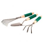 Ensemble d’outils de jardin Topex râteau, pelle et râteau à feuilles (3 pièces) (1)